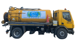 Glon's yellow septic tank emptying truck ready for service in Ireland